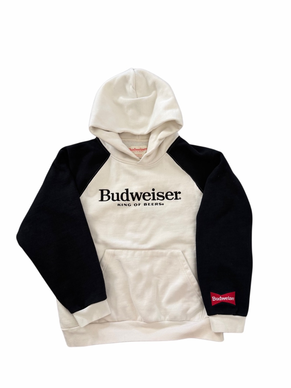 PacSun x Budweiser Embroidered Logo Heavyweight Black & White Hoodie Size Med